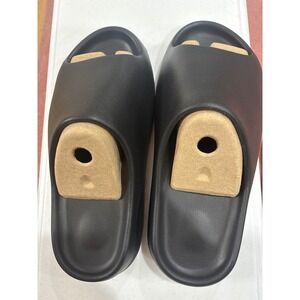YS-01 Mens Foam Slide Sandals Black Open Toe Comfort Slip On Shoes YS-01-BLACK